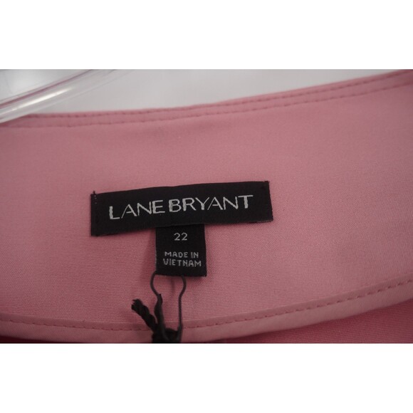 Lane Bryant Women Pink Moto Blazer Ruffled Peplum Jacket with Zippers NWT Sz 22 - Picture 8 of 11